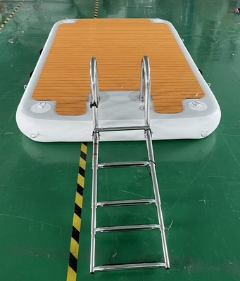 EVA Inflatable Dock ลอยน้ำ Mat Floating Platform พร้อมบันไดสแตนเลส