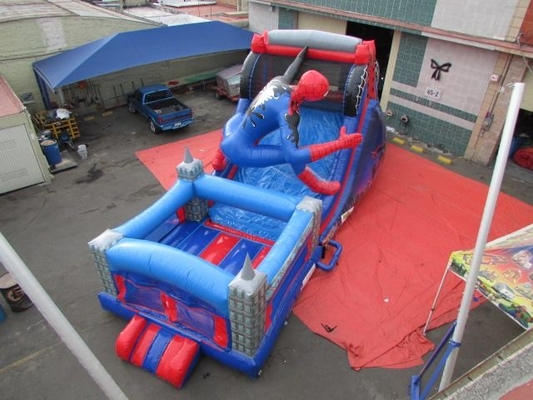 ธีม Spiderman Inflatable Castle Combo บ้านตีกลับ Jumping Bouncer Slide สำหรับเด็ก