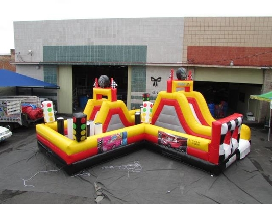 0.55 มม. PVC Inflatable Jumping Bouncer ปราสาทอุปสรรคสไลด์ Combo Play Park