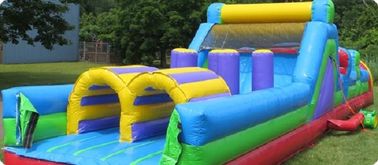 Giant Pool Inflatable Obstacle หลักสูตรอุปสรรคสำหรับเด็ก 40 ฟุตสไลด์น้ำ