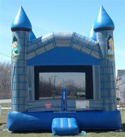 สีฟ้าหรือสีม่วง Moonwalk ตีกลับเฮ้าส์กลางแจ้ง Inflatable จัมเปอร์ Bouncer สำหรับงานปาร์ตี้
