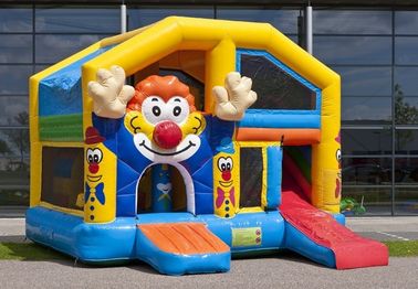 Jumper Clown Combos เชิงพาณิชย์พร้อมหลังคา / Inflatable Bouncer Castle สำหรับงานปาร์ตี้