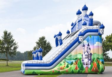ปราสาทสีฟ้ากระโดด Comelot ขนาดใหญ่และ Inflatables สไลด์ที่มีกำแพงปีนเขา