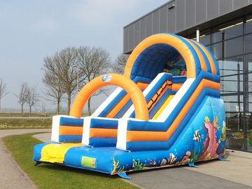 Custom Ocean สไลด์พาณิชย์ Inflatable Fire ทน Inflatable Bounce Slide