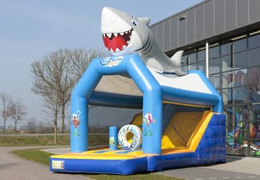 Seaworld Combo Jumper ให้เช่า Inflatables Bounce House สีฟ้า 0.55 มม. PVC