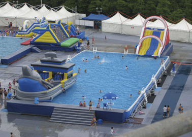Summer Water Slide สวนสนุกเหนือพื้นดินสระว่ายน้ำโลหะการใช้อุปกรณ์สนามเด็กเล่น
