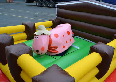 บ้าจูเนียร์ Rodeo Bull Ride เกม Inflatable กลางแจ้งกระทิงอากาศทางอากาศ