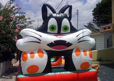 Popular Moonwalk Bounce House Inflatables แมวออกแบบ 3D ขนาดใหญ่