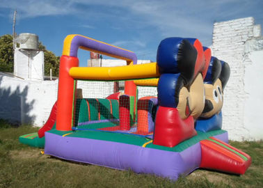 เมาส์ Mickey Mouse ที่กำหนดเองได้ด้วยตัวเอง Inflatable Bounce House Bouncers Moonwalk ด้วยการพิมพ์โลโก้