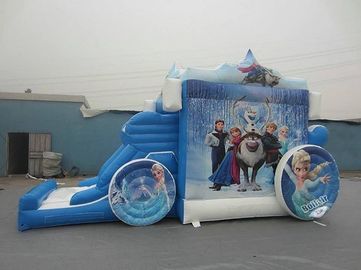 Combo Amazing Frozon Princess Inflatable, รถสีฟ้า Inflatable Bouncer Combo