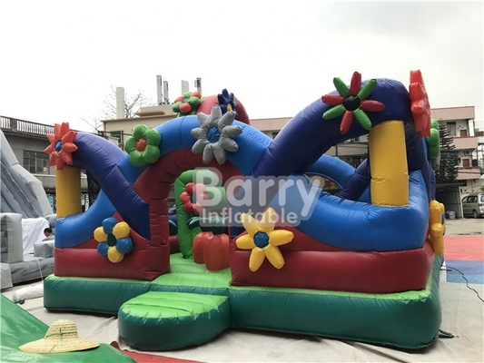 0.55 มม. PVC Bouncy Castle ดอกไม้ผัก Inflatable Funcity สนามเด็กเล่น Theme Park