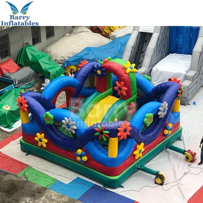 0.55 มม. PVC Bouncy Castle ดอกไม้ผัก Inflatable Funcity สนามเด็กเล่น Theme Park