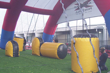 0.9mm PVC Inflatable Air Paintball Bunker เลเซอร์แท็กบังเกอร์ยิงเกมกีฬาทำให้พองสำหรับสนามเด็กเล่น