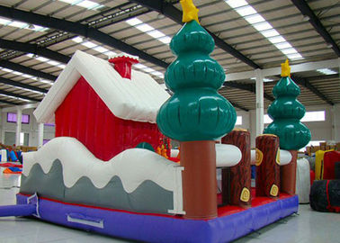 Merry Christmas New Inflatable ซานตาคลอส Bouncer บ้านสำหรับเด็กสนามเด็กเล่น