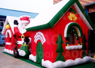 กำหนดเอง Merry Christmas Inflatable Santa Claus Bouncy Castle สำหรับตกแต่งคริสต์มาส