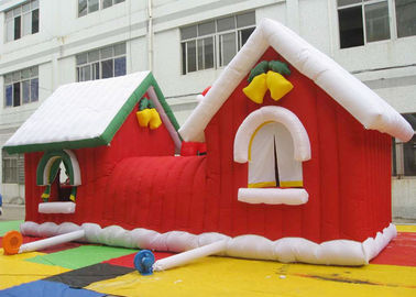 กำหนดเอง Merry Christmas Inflatable Santa Claus Bouncy Castle สำหรับตกแต่งคริสต์มาส