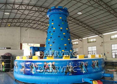 เด็กสีน้ำเงินแช่แข็งปีนกำแพง PVC วัสดุ Inflatable Sports Arena