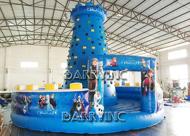 เด็กสีน้ำเงินแช่แข็งปีนกำแพง PVC วัสดุ Inflatable Sports Arena