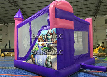 ปริ๊นเซปราสาทสีชมพูพอง Combo Bouncer Inflatable กับวัสดุ 18 OZ ไวนิล PVC