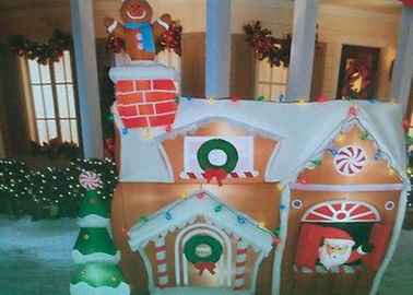 Custom Bounce Inflatable สินค้าโฆษณา Christmas House สำหรับเทศกาลคริสต์มาส