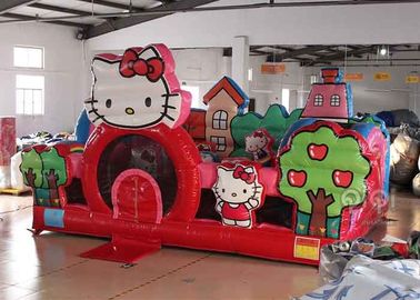 Hello Kitty Inflatable Playground Playground พร้อมสไลด์ปราสาท Bouncy สำหรับผู้ใหญ่เชิงพาณิชย์