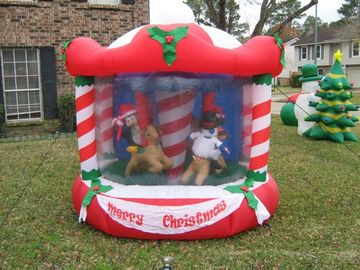 Red Christmas Inflatable คลังสินค้าโกหก Amazing Kids Party Bounce Houses