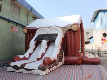 คริสต์มาสตกแต่ง Inflatables Bounce House Combo สไลด์พร้อมสไลด์ในช่วงฤดูหนาว