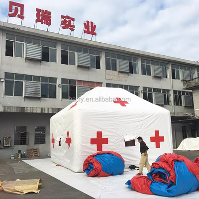 Pvc Tarpaulin Medical Inflatable Hospital Tent กันน้ำสำหรับกรณีฉุกเฉิน