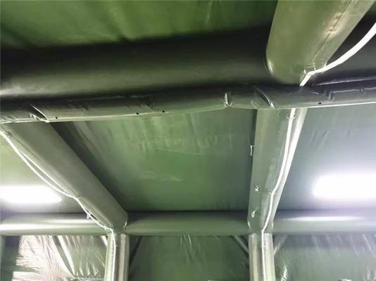 มืออาชีพ Pvc Tarpaulin Green Inflatable Tent Shelter พร้อมการพิมพ์สกรีน