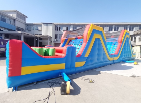 PVC สีสันสดใส 5k Obstacle Course Bounce House สำหรับเด็กและผู้ใหญ่