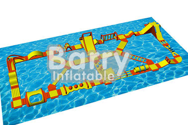 เกมน้ำ inflatable โฟมอุปสรรคหลักสูตรกับ 0.9mm Plato PVC Tarpaulin