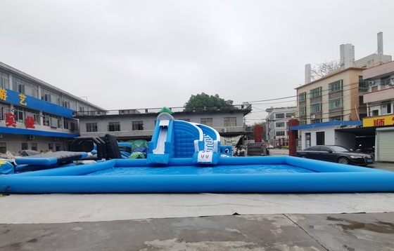 PVC Commercial Inflatable Slide พร้อมสระว่ายน้ำขนาดใหญ่ Bouncer Slide Combo