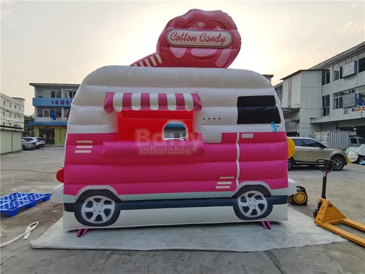Tarpaulin Blow Up Bounce Houses Ice Cream Stand Booth รถเป่าลมขนาดเล็ก Jumping Bouncer สำหรับเด็ก