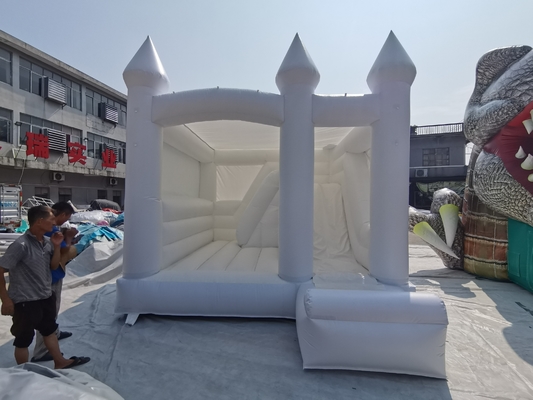 5x4m Commercial Bouncy Castles เด็กวัยหัดเดินสีขาว Bounce House Inflatable Bouncer งานแต่งงาน