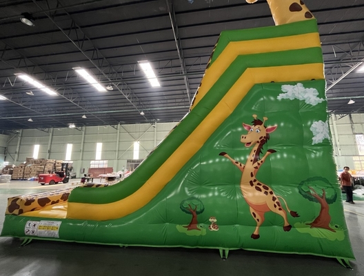 Plato Commercial Giraffe Double Inflatable Water Slides ธีมการ์ตูน