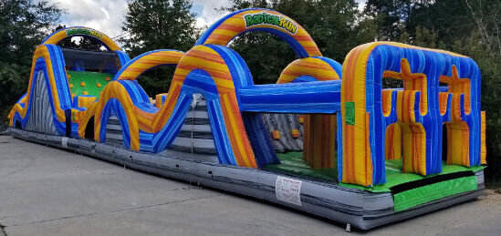 PVC Inflatable 5k Bounce House หลักสูตรอุปสรรคสำหรับเด็กวัยหัดเดิน Air Blower