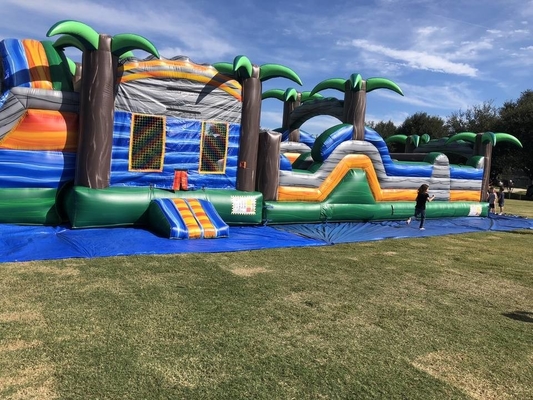 PVC Inflatable Bounce House 5k Run Obstacle Course สำหรับเด็ก