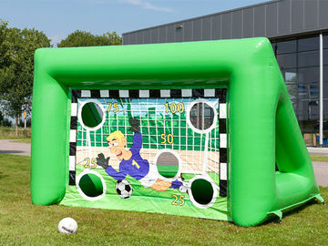 กีฬากลางแจ้ง Inflatable เกมส์เด็กแบบพกพาลูกฟุตบอลฟุตบอลเป้าหมาย