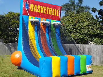 0.55 PVC Tarpaulin Inflatable เกมแบบโต้ตอบ Giant Inflatable Basketball Hoop