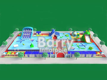 อุปกรณ์สวนน้ำเพื่อการพาณิชย์ inflatable, metal frame inflatable amusement park