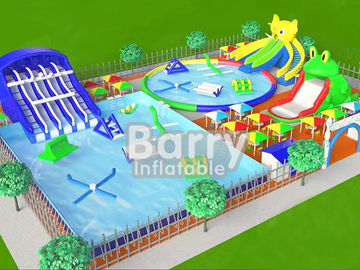 อุปกรณ์สวนน้ำเพื่อการพาณิชย์ inflatable, metal frame inflatable amusement park