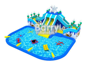 หมีสไลด์สวนน้ำทำให้พองเด็กแอร์สนามเด็กเล่นด้วยของเล่นน้ำ