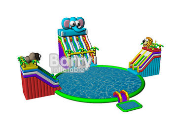 เกมเด็กเล่นสวนฤดูร้อนช้างสวนน้ำทำให้พองด้วย CE, EN14960