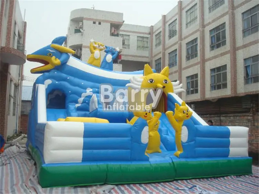 Kids Inflatable Theme Park Animal Zoo Playground With Slide Tunnel For Fun Park Entertainment Bouncy Castles ให้เช่า