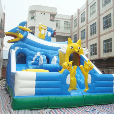 Kids Inflatable Theme Park Animal Zoo Playground With Slide Tunnel For Fun Park Entertainment Bouncy Castles ให้เช่า