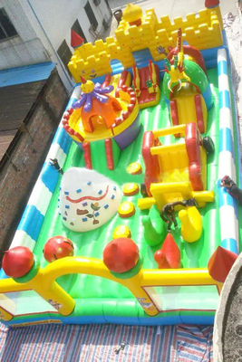 Plato PVC Inflatable Theme Parks Bouncy Castles สวนสนุกเป่าลม