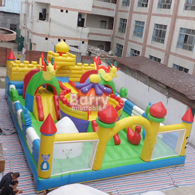 Plato PVC Inflatable Theme Parks Bouncy Castles สวนสนุกเป่าลม