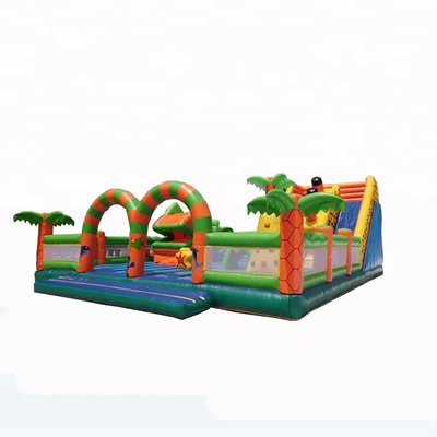 สนามเด็กเล่นกลางแจ้ง OEM สำหรับเด็กปีนและสไลด์ Combo Playland Giant Bouncy Castles