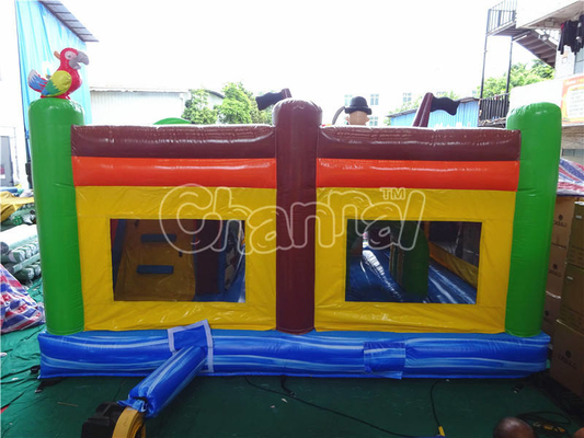 Fire Resistant Blow Up Jump Houses Pirate Theme Children'S Blow Up Bouncy Castle