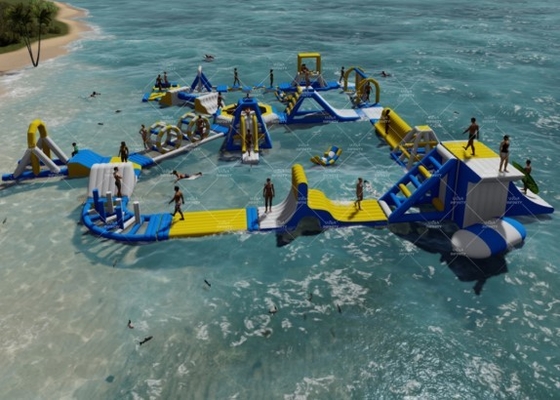 0.9mm PVC Inflatable Floating Water Park สวนน้ำกลางแจ้ง Aqua Adventure